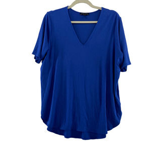 Universal Standard Blue Short Sleeve Top Sz XS = Large